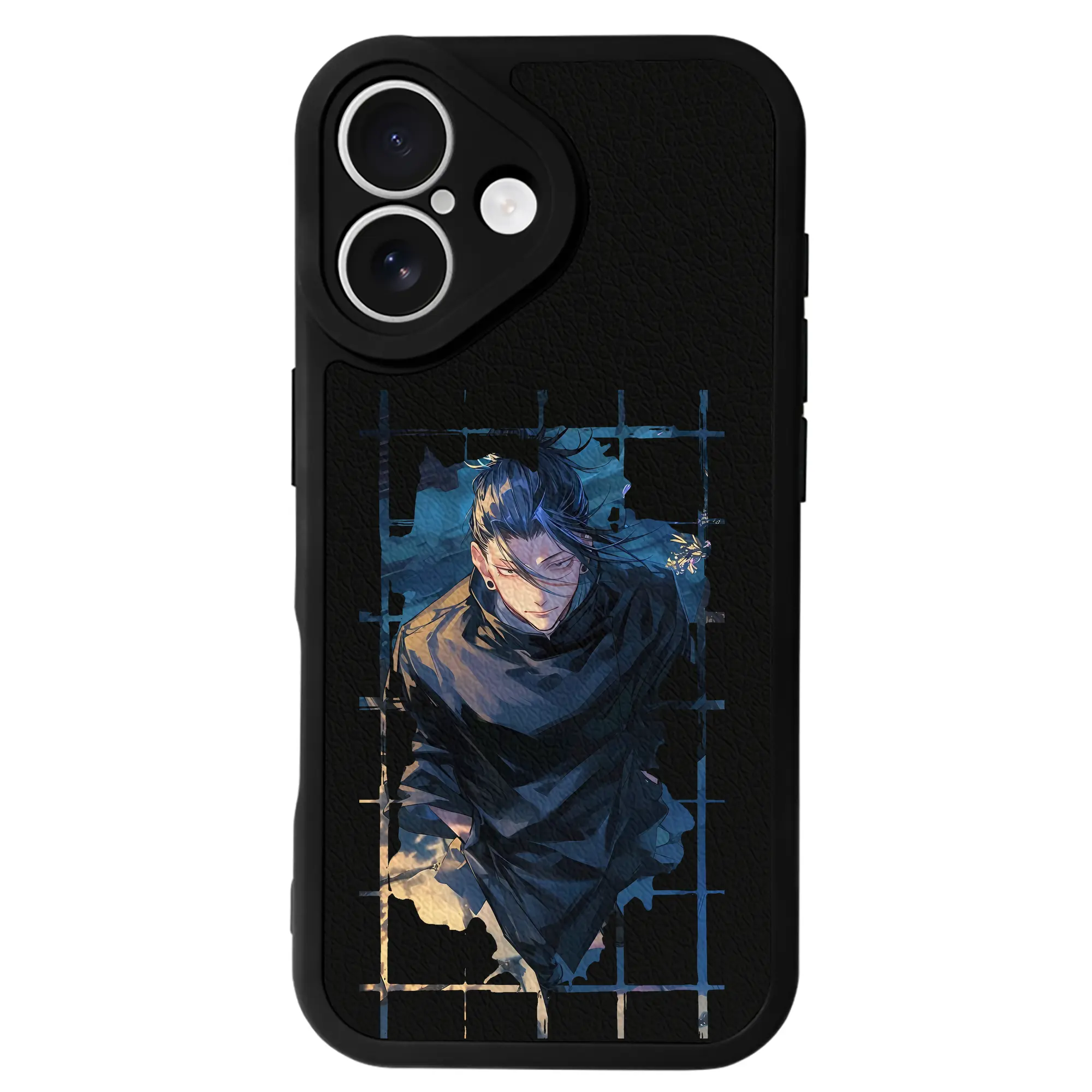 呪術廻戦 グッズ,夏油 傑 - IPhone 16シリーズ対応 ・ シリコンスマホケース ・ レザー調 ・ 高精度フィット ・ 耐衝撃 ・ ワイヤレス充電対応 ・ 精密カット